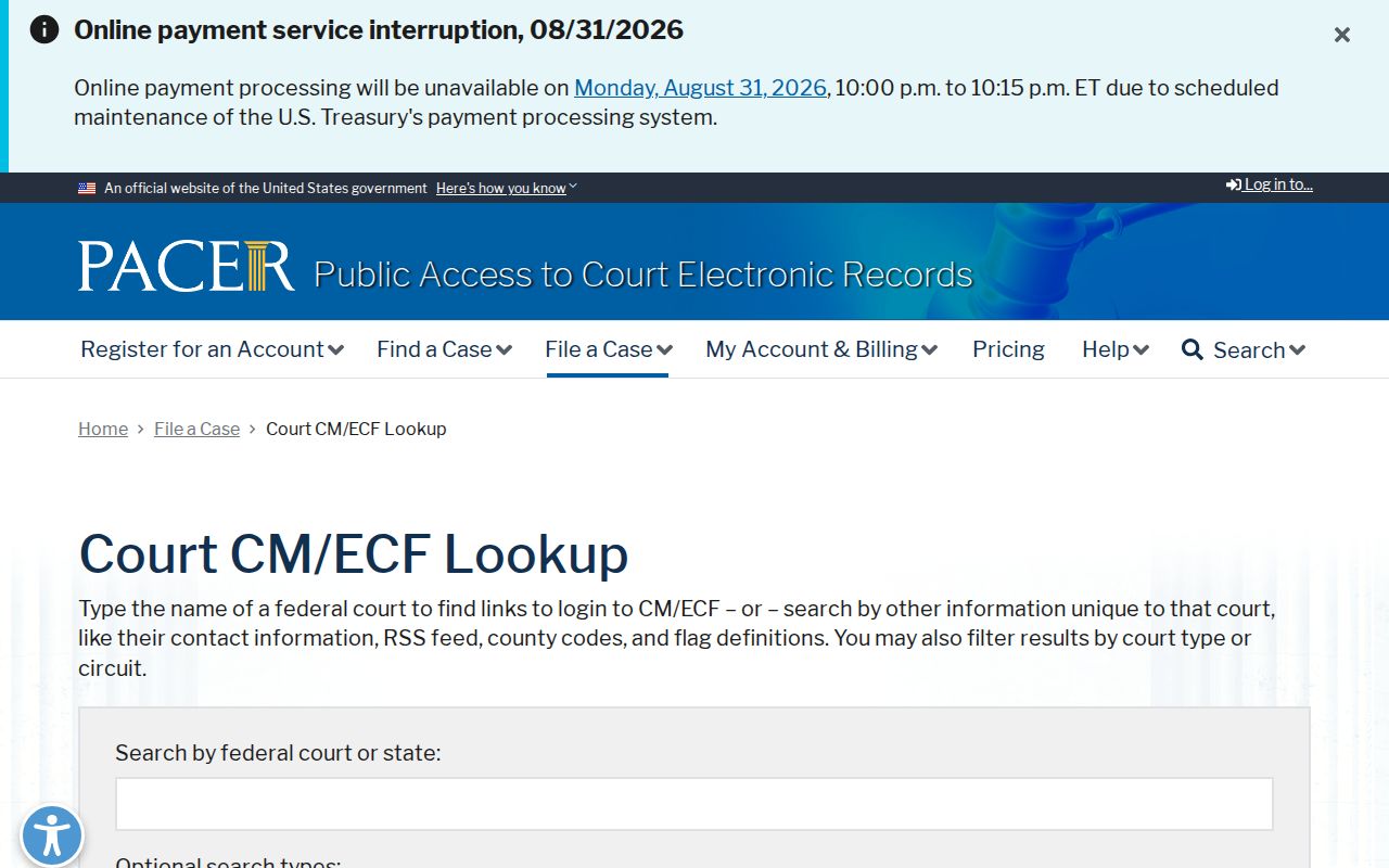 Lorain County case search federal court lookup distinction