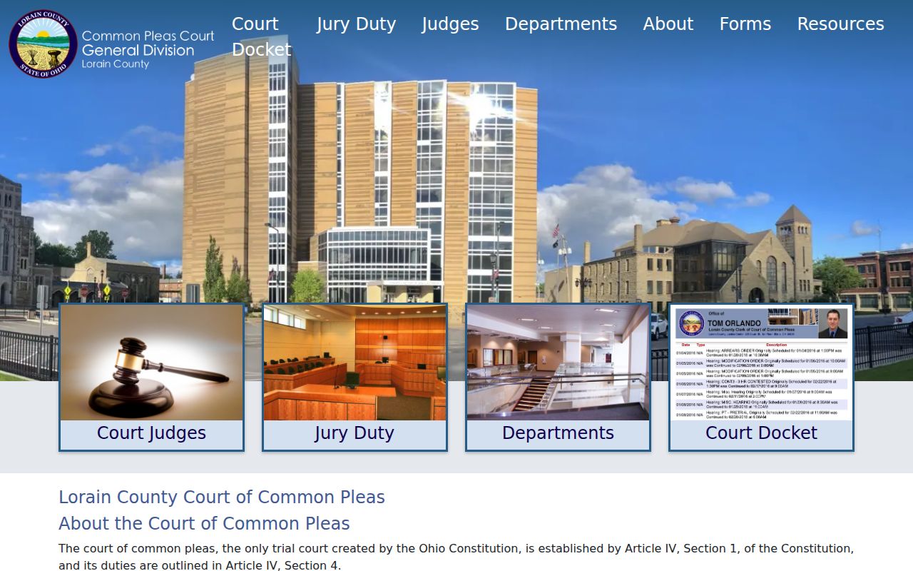 Lorain County court docket General Division record access