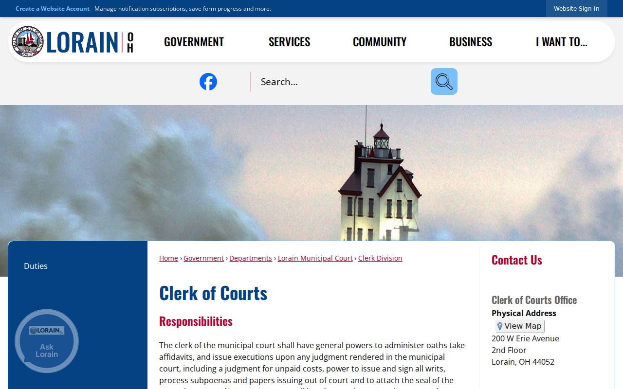 Lorain court records clerk docket information