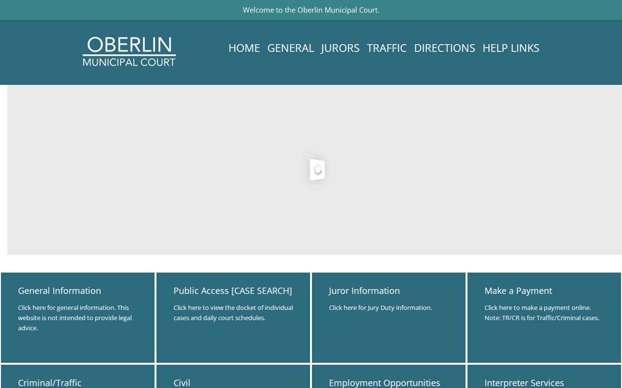 Lorain County traffic court records Oberlin Municipal Court
