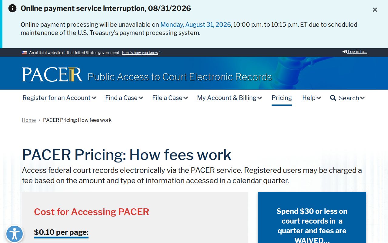 Lorain County traffic court records separate federal PACER system
